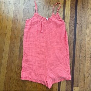 Daily Practice coral romper lightweight coverup orange m medium EUC
